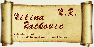 Milina Ratković vizit kartica